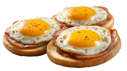 Fried eggs bacon toast breakfast delicious food
