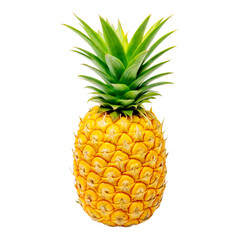 Ripe Yellow Pineapple Isolated on Black Background