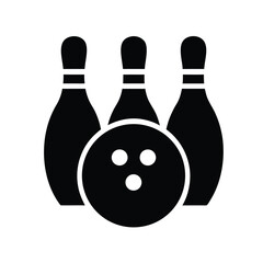 Silhouette of a bowling ball and bowling pins