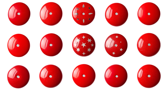 Red Glossy Buttons Festive Holiday Design Pattern. - Powered by Adobe