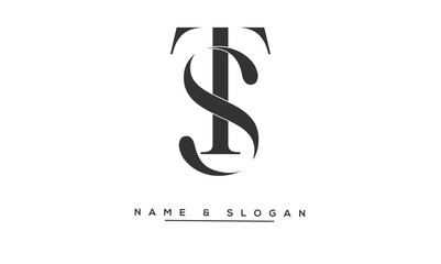 ST, TS Abstract Letters Logo Monogram