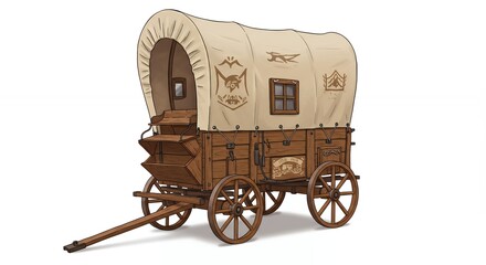 Antique covered wagon historic transportation