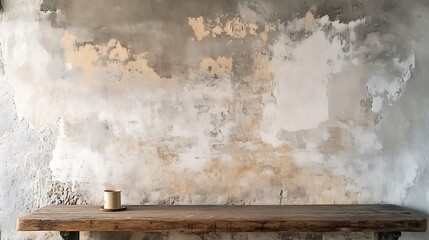 Softly weathered plaster wall with warm, rustic charm