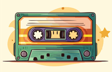 Illustration of Retro Audio Cassette Tape