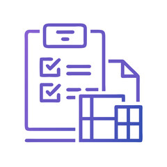 Gradient Checklist with Spreadsheet Icon: Productivity, Data, and Task Management Illustration