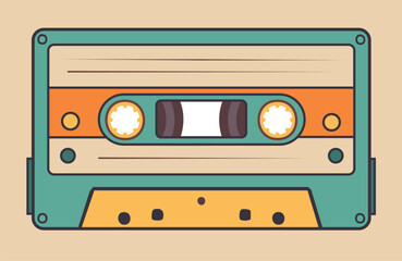 Naklejka premium Illustration of Retro Audio Cassette Tape