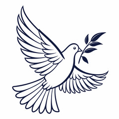 Obraz premium Peace Dove Icon AI Design File on White Background – Vector Symbol of Harmony