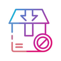 No Delivery Icon with Gradient Style, Shipping Restricted, Delivery Prohibition