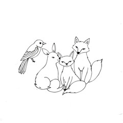 Obraz premium two birds on a branch