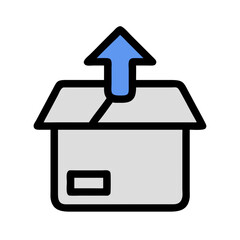 Unboxing, Package, Uploading, Shipping, Delivery, Open Box, Arrow, Vector Illustration