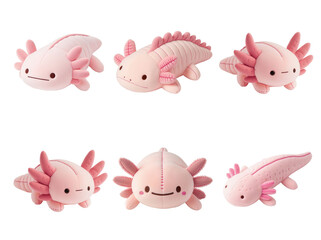 Charming pink axolotl plushies assortment