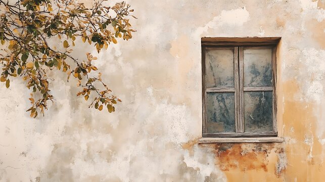 Softly weathered stucco wall with an inviting charm