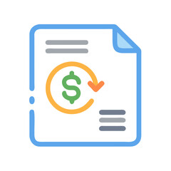 Financial Document with Dollar and Arrow: Money Flow, Transactions, and Returns