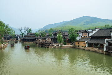 Naklejka premium village on the river