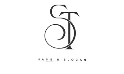 ST, TS Abstract Letters Logo Monogram
