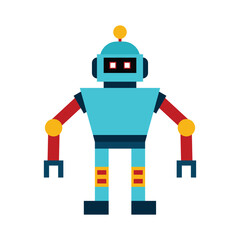 Cartoon Robot with Claws, Antennae, and Colorful Design