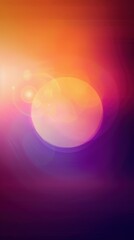 Retro glowing sun in purple and orange minimalistic style.