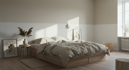 Serene Minimalist Bedroom: A Sanctuary of Calm and Natural Light