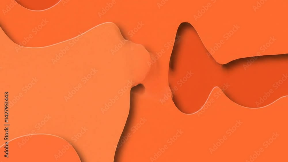 Aufkleber abstract orange wave animation: fluid shapes and dynamic color transitions
