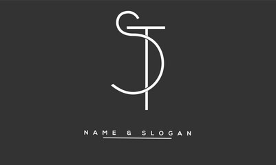 ST, TS Abstract Letters Logo Monogram