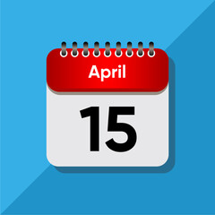 Fototapeta premium Modern Flat Style April Date – Red and Black Calendar Concept