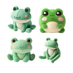 Obraz premium Frogs plush collection colorful cute