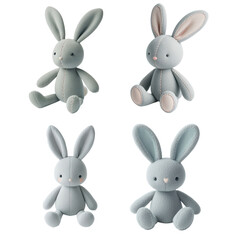 Plush bunny quartet soft cute  seated