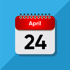 Modern Flat Style April Date – Red and Black Calendar Concept