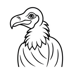 Fototapeta premium Isolated line art illustration of vulture portrait vector graphic silhouette style wildlife and scavenger concept design
