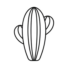 Minimalist cactus outline illustration simple black and white botanical drawing desert plant icon vector art graphic design element
