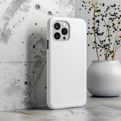 White Phone Case with Camera Lenses