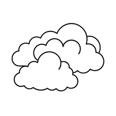 Simple cloud outline vector illustration for weather forecasts and childrens book graphics airy design