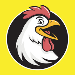 Obraz premium chicken logo icon, vector illustration bird hen rooster template 