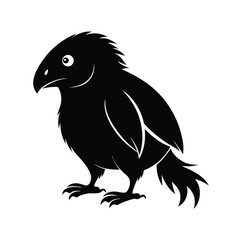 kakapo black silhouette vector on white background for web and graphic design