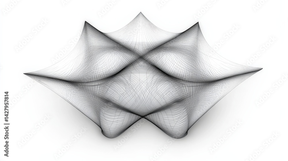 Poster abstract vortex of overlapping shapes on white background