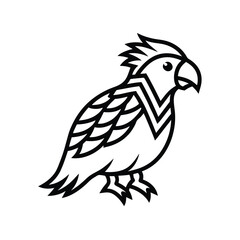Fototapeta premium kakapo tribal style black line art vector on white for web and graphic design