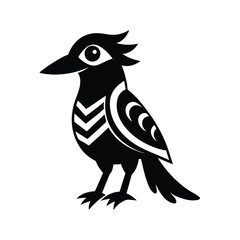 kookaburra tribal style black silhouette vector on white for web and graphic design