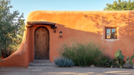 Warm adobe wall with gentle handcrafted imperfections