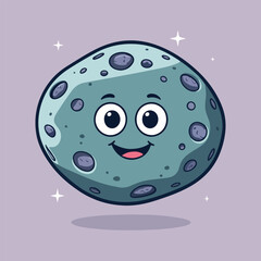 International Asteroid Day cartoon vector &ndash; asteroid belt, comet vs asteroid, funny asteroid scene, telescope space view, solid flat color, educational space design, astronomy awareness