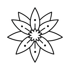 Minimalist floral line art design decorative element simple flower outline design decorative flower icon