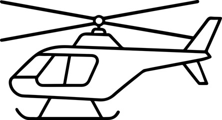 helicopter outline vector illustration line art