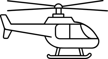 helicopter outline vector illustration line art