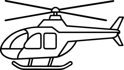 helicopter outline vector illustration line art