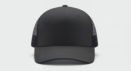 Blank black trucker hat for customization