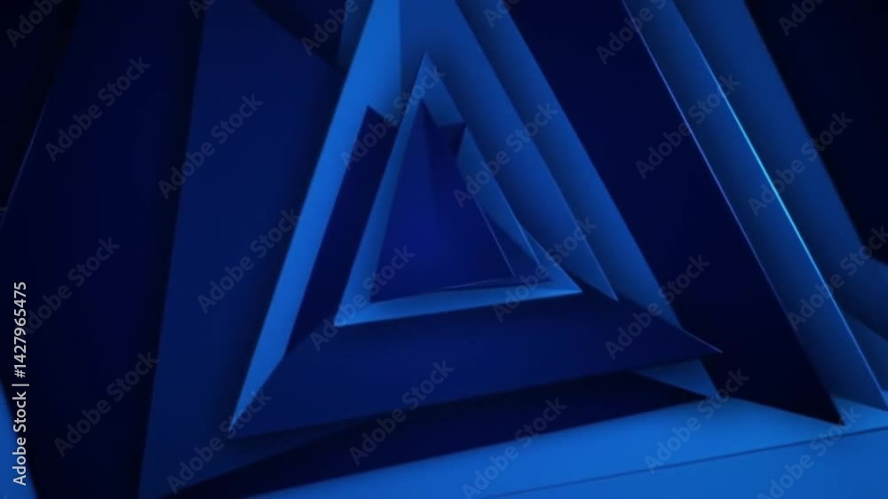 Aufkleber dynamic blue triangles abstract geometric animation background loop