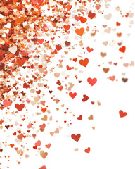 Falling Red And Beige Hearts On Transparent Background, PNG