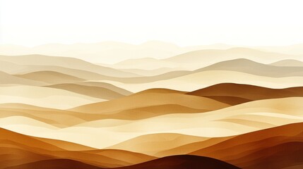 Abstract mountain range, warm colors, misty, landscape