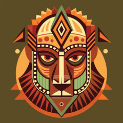 African face logo illustration 