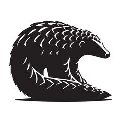 Pangolin Silhouette Vector Set – Unique Wildlife and Endangered Animal Illustrations for Nature, Conservation, and Design Projects

