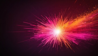 Fototapeta premium Abstract red backdrop featuring a bright explosion of light and shining stars design in the black space